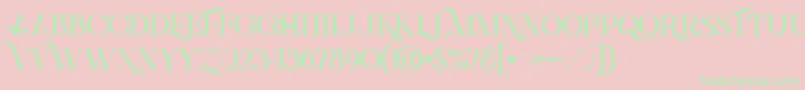 Greenlightboldinlinegrunge Font – Green Fonts on Pink Background