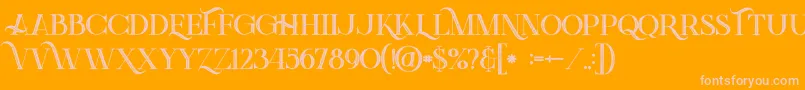 Greenlightboldinlinegrunge Font – Pink Fonts on Orange Background