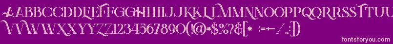 Greenlightboldinlinegrunge Font – Pink Fonts on Purple Background