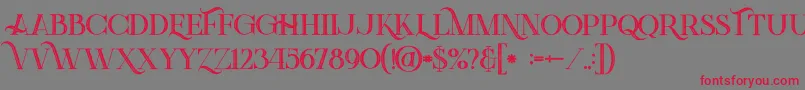 Greenlightboldinlinegrunge Font – Red Fonts on Gray Background