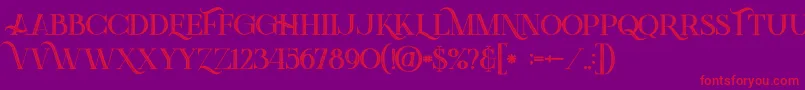 Police Greenlightboldinlinegrunge – polices rouges sur fond violet