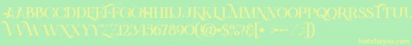 Greenlightboldinlinegrunge Font – Yellow Fonts on Green Background