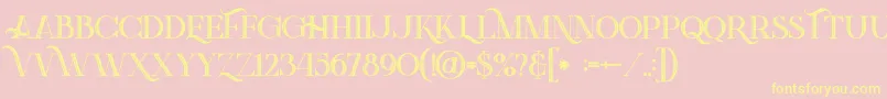 Greenlightboldinlinegrunge-Schriftart – Gelbe Schriften auf rosa Hintergrund