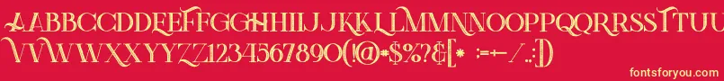Greenlightboldinlinegrunge Font – Yellow Fonts on Red Background