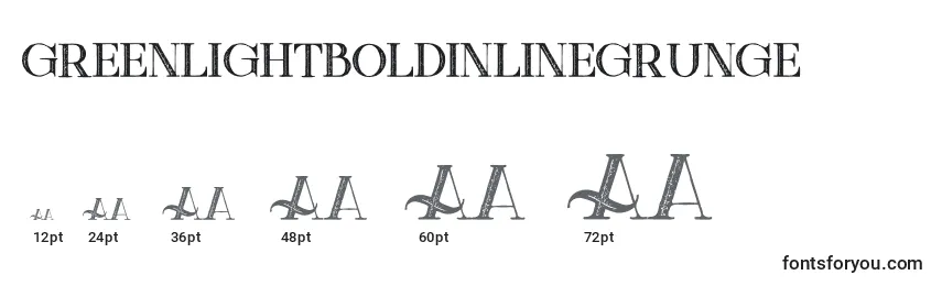 Greenlightboldinlinegrunge Font Sizes