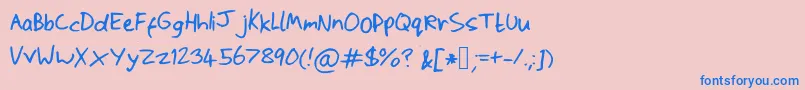 More about Scrawlywawly Font Scrawlywawly Font – Blue Fonts on Pink Background