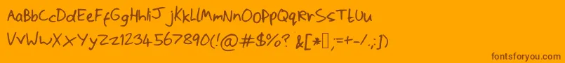 Weitere Informationen zur Scrawlywawly-Schriftart Scrawlywawly-Schriftart – Braune Schriften auf orangefarbenem Hintergrund