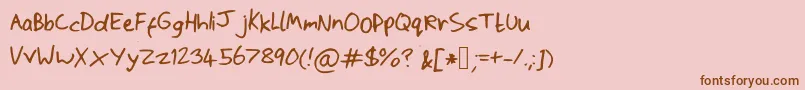 Подробнее о шрифте Scrawlywawly Шрифт Scrawlywawly – коричневые шрифты на розовом фоне