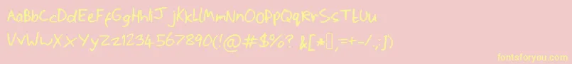 Scrawlywawly Font – Yellow Fonts on Pink Background