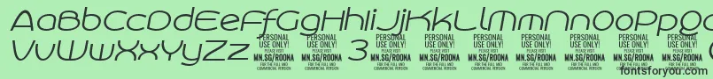 RoonasansliitPersonalUse Font – Black Fonts on Green Background