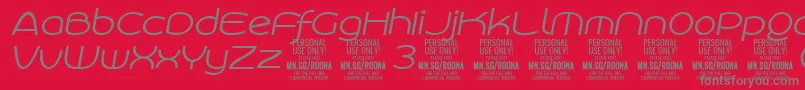 RoonasansliitPersonalUse-fontti – harmaat kirjasimet punaisella taustalla