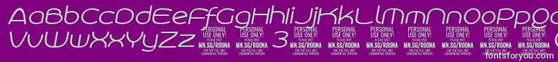 Шрифт RoonasansliitPersonalUse – зелёные шрифты на фиолетовом фоне