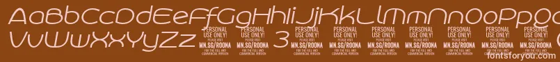RoonasansliitPersonalUse Font – Pink Fonts on Brown Background
