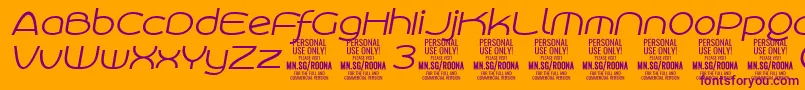 RoonasansliitPersonalUse Font – Purple Fonts on Orange Background