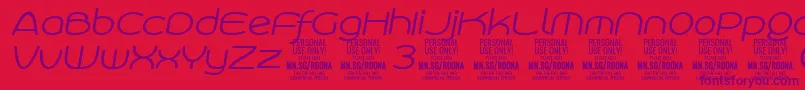 RoonasansliitPersonalUse Font – Purple Fonts on Red Background