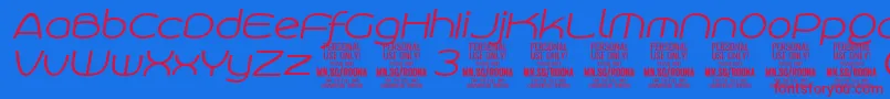 RoonasansliitPersonalUse Font – Red Fonts on Blue Background