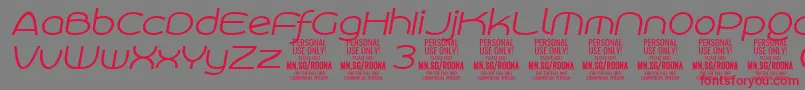 Шрифт RoonasansliitPersonalUse – красные шрифты на сером фоне