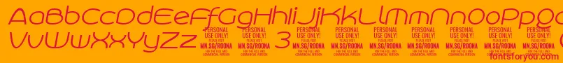 RoonasansliitPersonalUse Font – Red Fonts on Orange Background