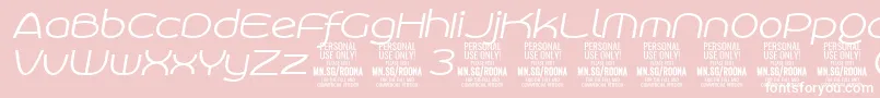 Fonte RoonasansliitPersonalUse – fontes brancas em um fundo rosa