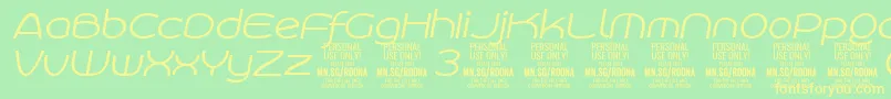 RoonasansliitPersonalUse Font – Yellow Fonts on Green Background
