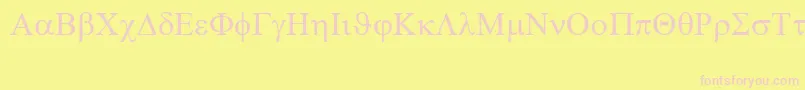 SymbolRegular-fontti – vaaleanpunaiset fontit keltaisella taustalla
