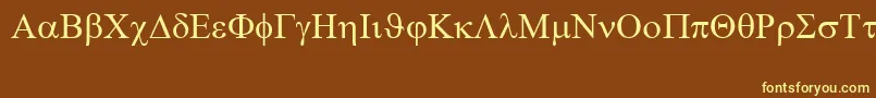 SymbolRegular-fontti – keltaiset fontit ruskealla taustalla