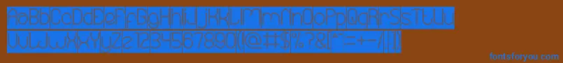 EssentialArrangementHollowInverse Font – Blue Fonts on Brown Background