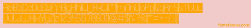 EssentialArrangementHollowInverse-Schriftart – Orangefarbene Schriften auf rosa Hintergrund