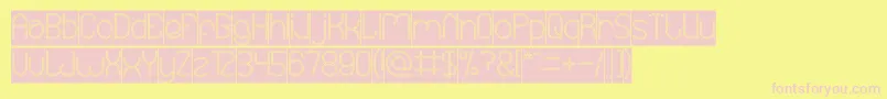 EssentialArrangementHollowInverse Font – Pink Fonts on Yellow Background