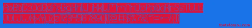 EssentialArrangementHollowInverse Font – Red Fonts on Blue Background