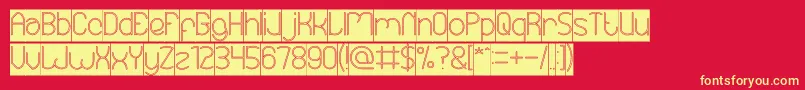 EssentialArrangementHollowInverse Font – Yellow Fonts on Red Background