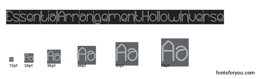 Размеры шрифта EssentialArrangementHollowInverse