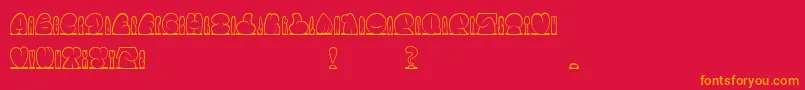 Soychango Font – Orange Fonts on Red Background