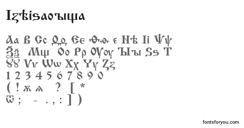 Schriftart IzhitsaNormal – Alphabet, Zahlen, spezielle Symbole