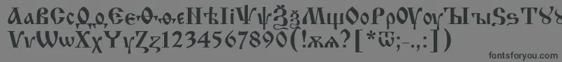 IzhitsaNormal-Schriftart – Schwarze Schriften auf grauem Hintergrund