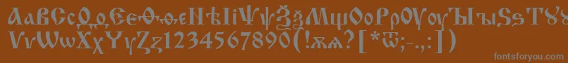 Шрифт IzhitsaNormal – серые шрифты на коричневом фоне