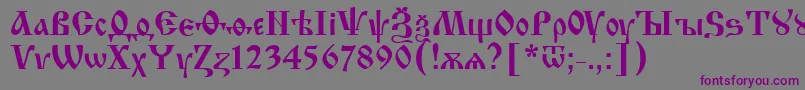 IzhitsaNormal-Schriftart – Violette Schriften auf grauem Hintergrund