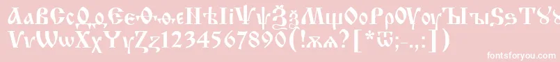 フォントIzhitsaNormal – ピンクの背景に白い文字