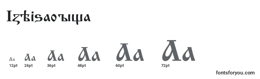 Размеры шрифта IzhitsaNormal