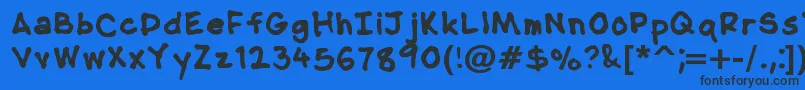 Fonte NipcensHandwritingBold – fontes pretas em um fundo azul