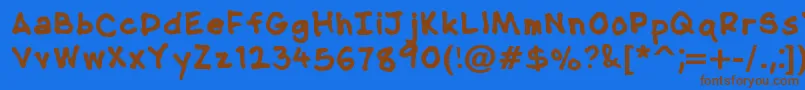 NipcensHandwritingBold Font – Brown Fonts on Blue Background