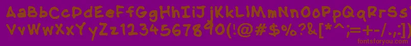 フォントNipcensHandwritingBold – 紫色の背景に茶色のフォント