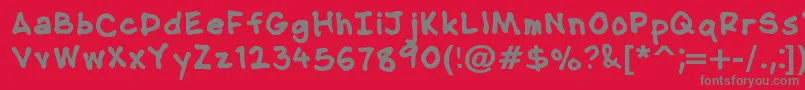 NipcensHandwritingBold Font – Gray Fonts on Red Background