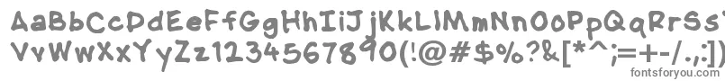 NipcensHandwritingBold-fontti – harmaat kirjasimet valkoisella taustalla