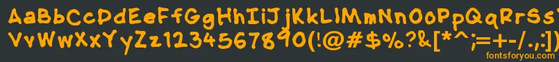 NipcensHandwritingBold Font – Orange Fonts on Black Background