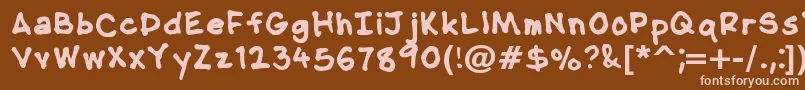 NipcensHandwritingBold Font – Pink Fonts on Brown Background