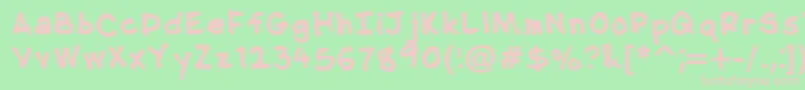 NipcensHandwritingBold-fontti – vaaleanpunaiset fontit vihreällä taustalla
