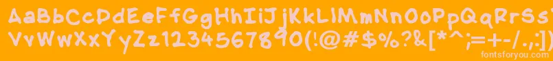 Czcionka NipcensHandwritingBold – różowe czcionki na pomarańczowym tle