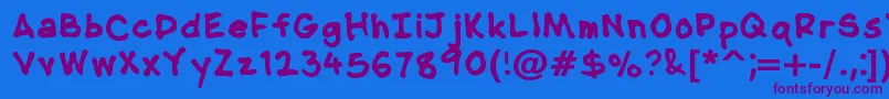 NipcensHandwritingBold Font – Purple Fonts on Blue Background