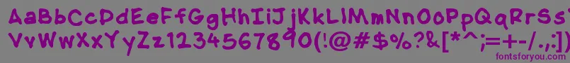 NipcensHandwritingBold-Schriftart – Violette Schriften auf grauem Hintergrund